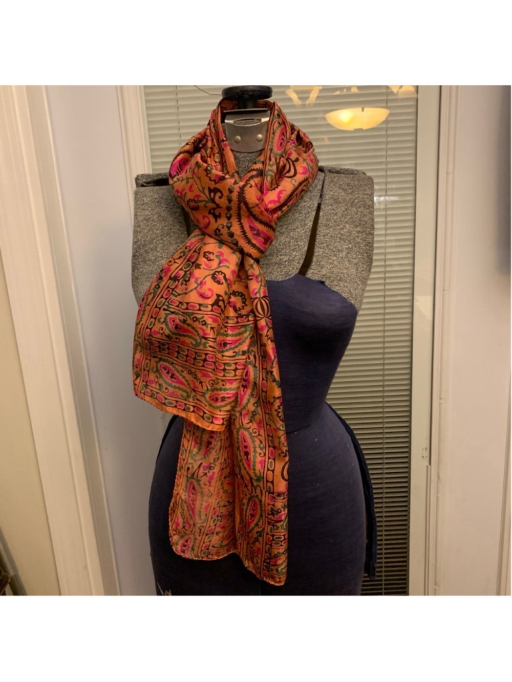 Women's Unbranded Orange Pink Paisley Scarf One Size
